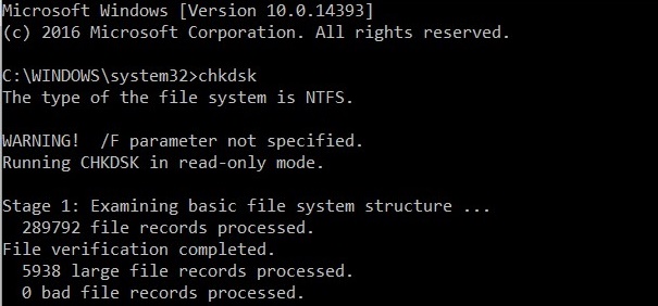 CHKDSK -- utilitaire intégré pour réparer les erreurs du disque dur