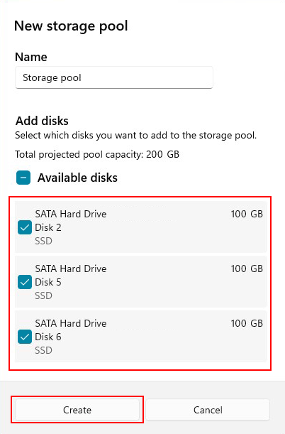 Comment créer un pool de disques