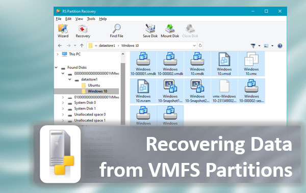 Récupération de données à partir de partitions VMFS