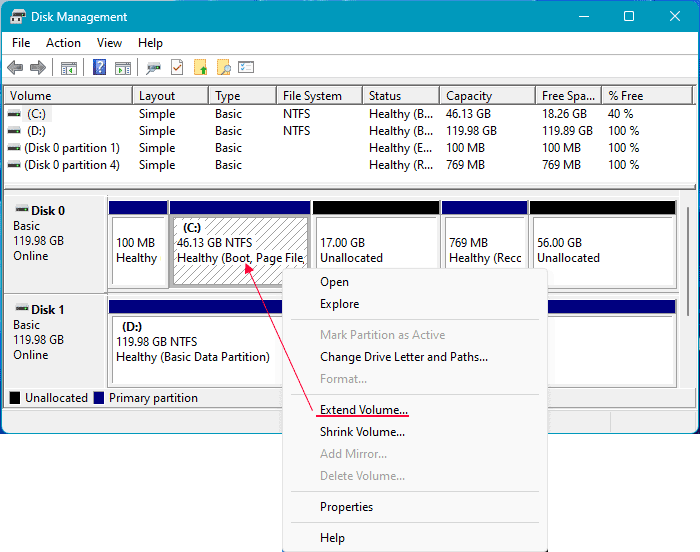 Comment étendre un volume sous Windows 11