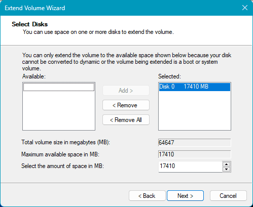 Comment étendre un volume sous Windows 11