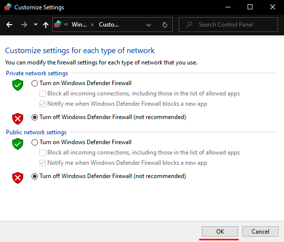 How can I setup and shutdown Windows Firewall