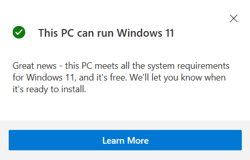 Cet ordinateur peut exécuter Windows 11