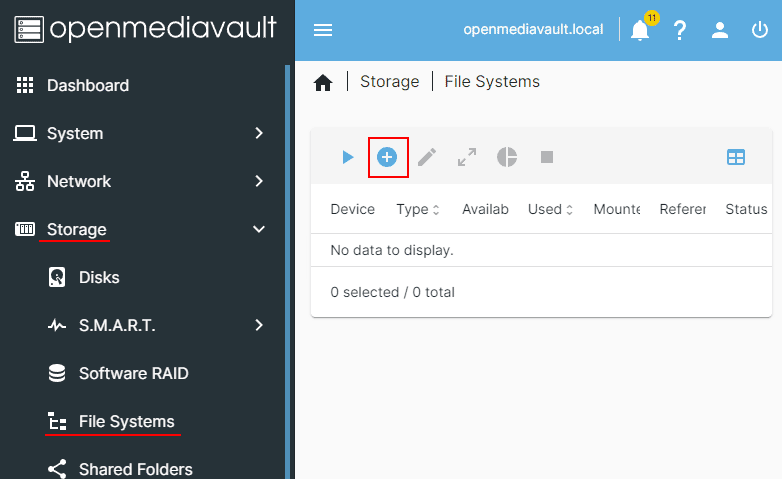 Comment créer un système de fichiers dans OpenMediaVault