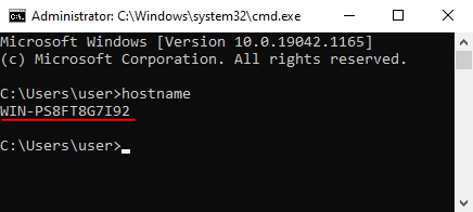 Utilisation de la commande hostname pour voir le nom de votre ordinateur