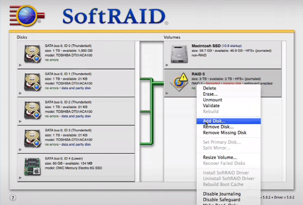 Création d’un RAID logiciel sous macOS