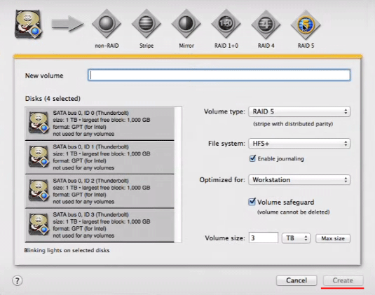 Créer un RAID logiciel sous macOS
