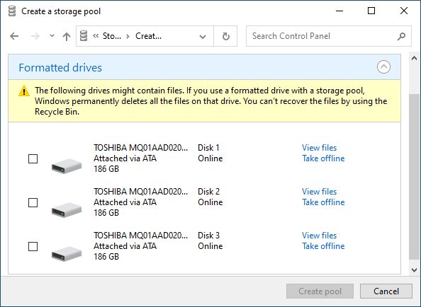 Disk Selection Disk Selection