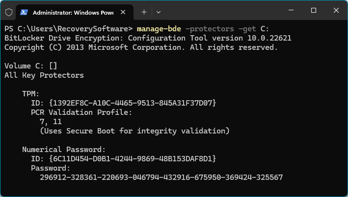 Vérification de BitLocker sur un système Vérification de BitLocker sur un système
