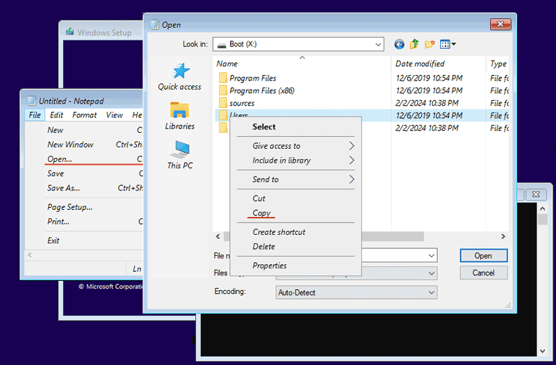 Clé USB bootable pour la récupération de données