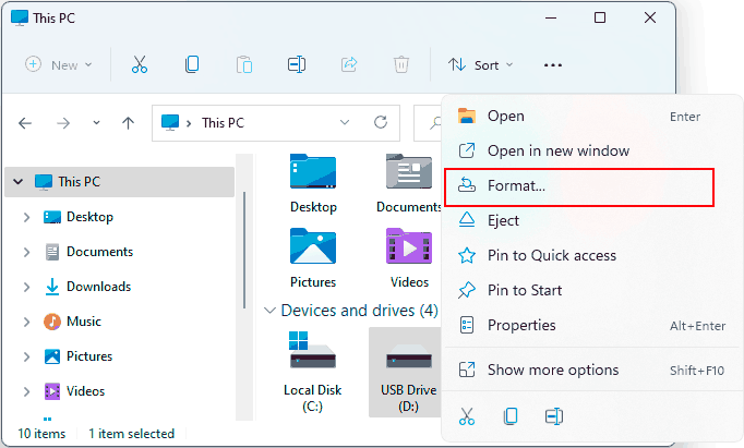 Comment formater une clé USB sous Windows