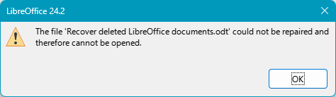 Récupération de Documents Corrompus LibreOffice