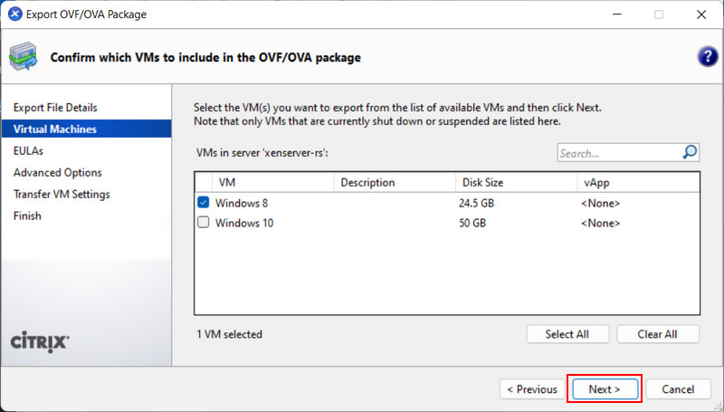 Transférer une machine virtuelle XenServer vers VirtualBox