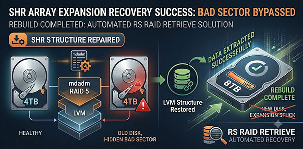 Récupération de données d&rsquo;un volume SHR en échec lors de la reconstruction (Synology NAS)