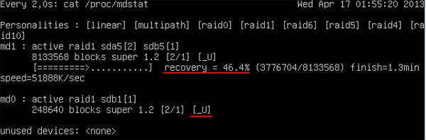 Ensemble RAID défectueux sous Linux