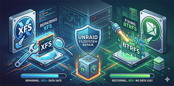 Comment réparer en toute sécurité des systèmes de fichiers XFS et Btrfs corrompus sous Unraid sans risque de perte de données Comment réparer en toute sécurité des systèmes de fichiers XFS et Btrfs corrompus sous Unraid sans risque de perte de données