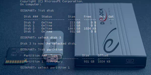 Utilisation de Diskpart : gérer et récupérer un disque dur, une carte mémoire ou une clé USB. Utilisation de Diskpart : gérer et récupérer un disque dur, une carte mémoire ou une clé USB.