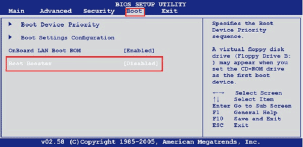 Disabling the Quick Start on Acer computers