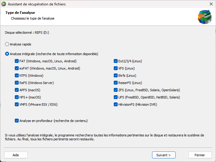 RS Partition Recovery -- deep scanning mode