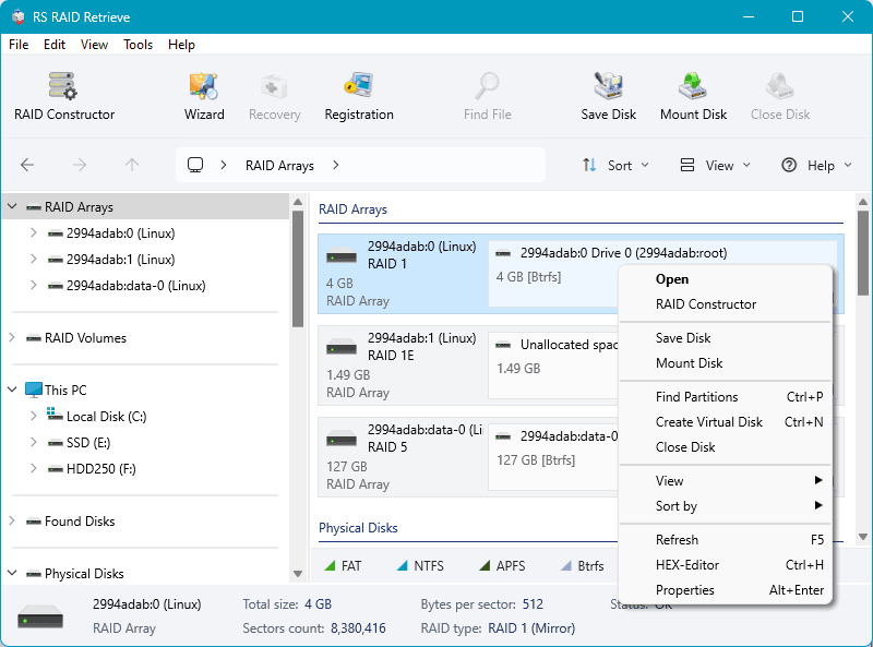 RS RAID Retrieve - Détection automatique du RAID RS RAID Retrieve - Détection automatique du RAID